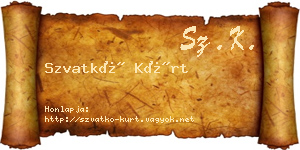 Szvatkó Kürt névjegykártya